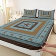 thumbnail image 3 of Castle Fairy Retro Texas Star 4 Pieces Queen Sheet Sets for Female Men,Abstract Stripes Ultra Soft Flat Sheet,Western Vintage Aesthetic Queen Fitted Sheet,Ultra Soft Home Decor, 3 of 7