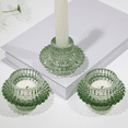 thumbnail image 4 of HofferRuffer Set of 3 Taper Glass Candle Holders, 2 in 1  Votive Candlestick Holders for Taper Candles, Tealight and  Table Centerpiece Decorations, Green, 4 of 9