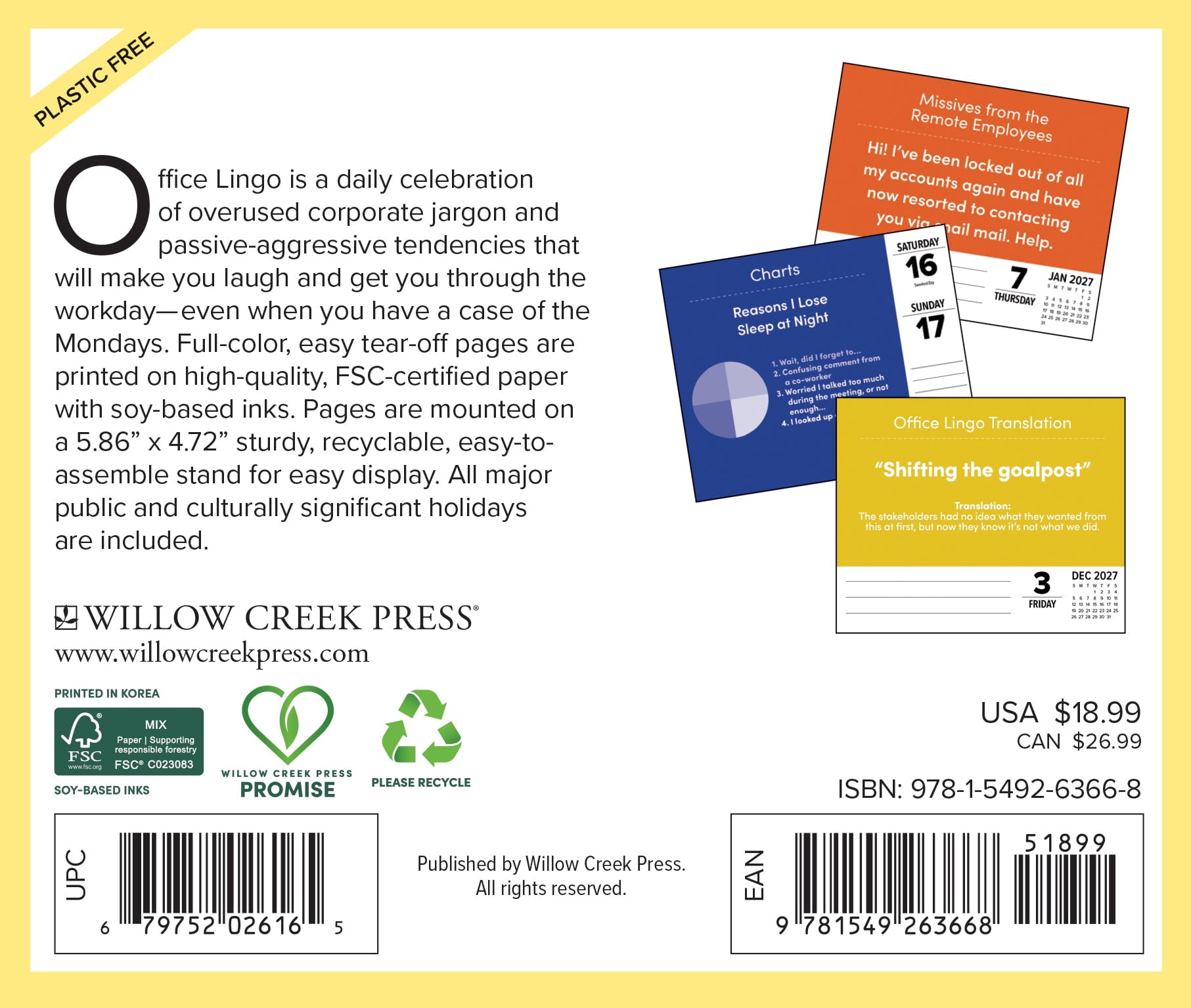 Willow Creek Press, Office Lingo 2027 Box Calendar