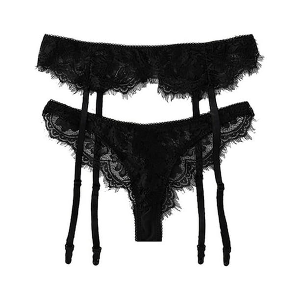 Gibobby Conjunto de lencería de encaje Lencería Sexy para Mujer Baby Doll Mujer Sexy Color Negro Mono Sensual y Elegante Fina Lenceria para Dama(Negro, G)