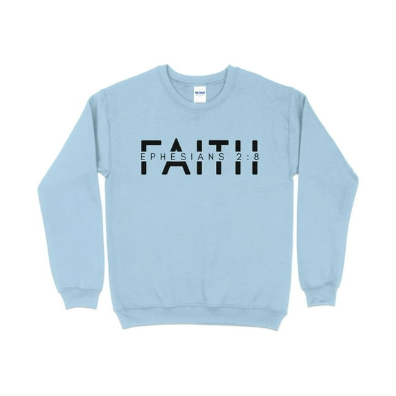 Unisex Faith Ephesians 2:8 Sweatshirt, Bible Verse Christian Pullover, Religious Scripture Soft Cotton Sweater, Casual Wear