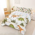thumbnail image 2 of Homewish Wild Dinosaur Queen Comforter Set,Vintage Wildlife Comforter Sets Queen,White,Colorful Stars Reversible,3 Pieces,1 Comforter and 2 Pillowcases, 2 of 7