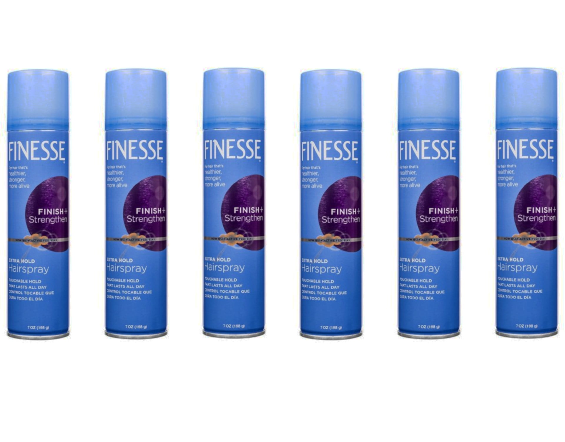 Finesse Finish Strengthen Extra Hold Aerosol Hair Styling Spray - 7 Oz, 6  Pack 