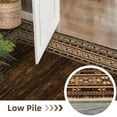 thumbnail image 4 of Modern Geometric Runner Rug 2x6ft – Washable Soft Carpet with Non-Slip Backing and Low Pile Design – Reddish Brown Rug for Hallway, Entryway and Kitchen, 4 of 7