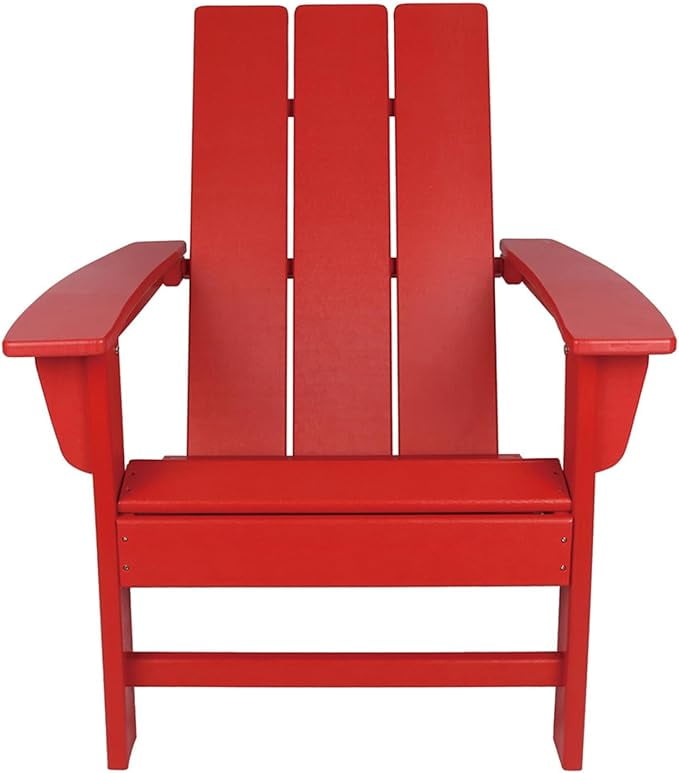 NewTechWood Flat Top Adirondack Chair in Ruby Red