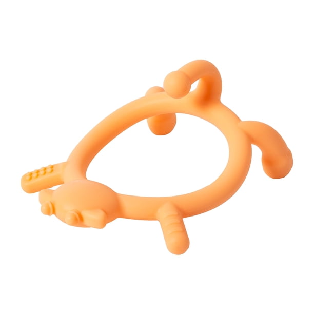 Bebé Teether PIGEON de silicona con forma de animal, ciervo naranja, de más de 6 meses