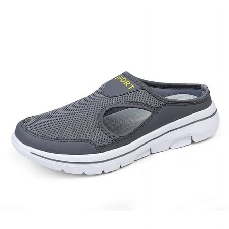 

Summer New Large Size Casual Men s and Women s Single-Layer Shoes Thick Sole Slip-on Sandals Mesh Breathable Half Slippers