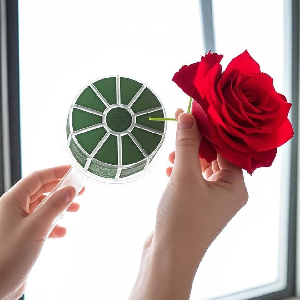 ABPETE 4 PCS Wedding Bouquet Holder, Bridal Bouquet Handle, Bouquet Handle with Flower Foam Plastic Floral Foam Holders for Bridal Bouquet Arrangement, green