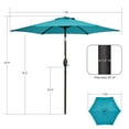 thumbnail image 2 of Sonerlic 7.5ft Round Patio Market Umbrella with Steel Frame, Outdoor Table Umbrella for Yard, Poolside and Deck, Turquoise, 2 of 7
