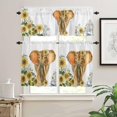 thumbnail image 2 of 3 Piece Kitchen Curtains Tiers and Valances Set, Farm Retro Newspaper Sunflower Dragonfly Bee Rod Pocket Short Window Treatment Tiers Curtains Panel and Valance for Cafe Bathroom, 2 of 5