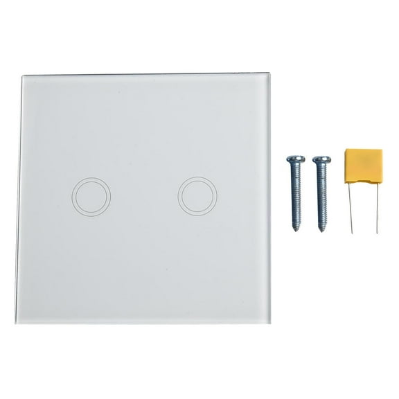 1/2Pcs 2-Gang 1Way Touch Switch Ac100-240V Led Backlight Panel Tempered Glass Wall Light Sensory Switches 86 Type Ch602S Switch