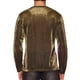 thumbnail image 3 of Camiseta de manga larga INSPIRE CHIC de malla transparente para hombres, camiseta de fiesta de club S dorada, 3 of 6