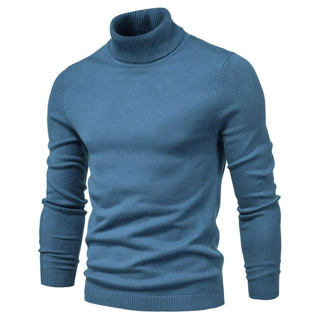 OmicGot New Winter Turtleneck Thick Mens Sweaters Casual Turtle Neck Solid Color Quality Warm Slim Turtleneck Sweaters Pullover Men