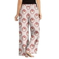 thumbnail image 4 of Pajama Pants, Sleepwear, Casual Drawstring Elastic Waist Pants, Comfortable Straight-leg Loose Pants with Christmas Print, Fashionable Home Bottoms for Adults, Light pink, XL, 4 of 4