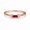 Rose Plated, variant on Emerald Cut Ruby & Diamond Ring, Minimalist Split Band Ruby Engagement Ring, Delicate Ring for Women, Stackable Anniversary Gift, July Birthstone Ring