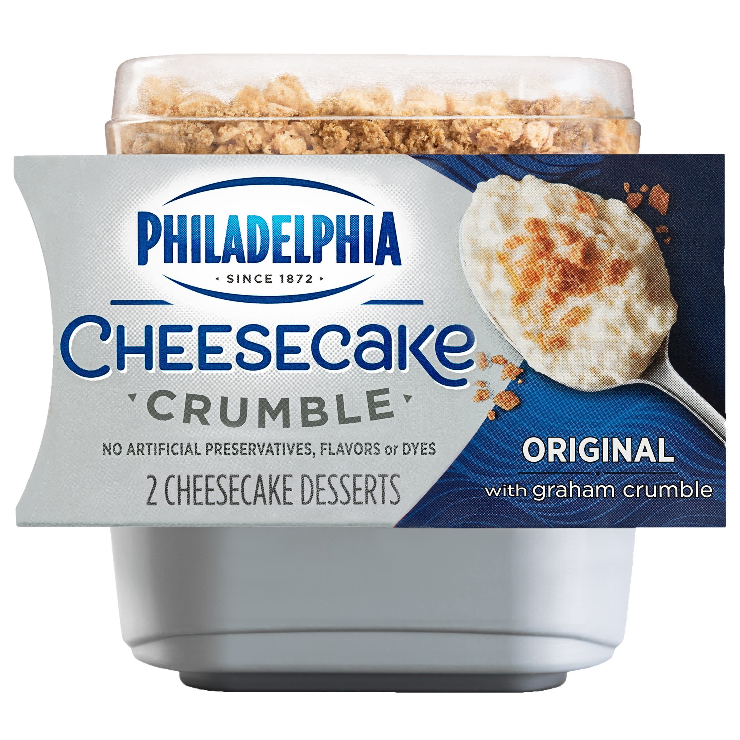 Philadelphia Cheesecake Crumble Original Cheesecake Desserts with Graham Crumble, 2 ct Pack