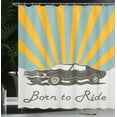 thumbnail image 3 of Ambesonne Pop Art Shower Curtain, American Car Born to Ride, 69"Wx84"L, Marigold Pale Teal Taupe, 3 of 4