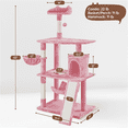 thumbnail image 3 of Yaheetech 62.9" Multi-Level Cat Tree with Condo, Hammock, Basket & Scratching Ramp, Pink, 3 of 7
