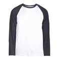 thumbnail image 3 of URBAN DAIZY Men's 2 Pack Baseball T-Shirt Long Sleeve Raglan Crewneck Casual Cotton Active Athletic Tee Top Tshirt BUR/BLK+C.GR/WHT L, 3 of 5
