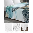 thumbnail image 5 of California King Size Flat Sheet Only, Teal Sea Turtle Coastal Soft Brushed Microfiber Bed Sheets, Summer Beach Nautical Coral Hotel Quality Breathable Bedding Top Sheet, Easy Care, 108"x98", 5 of 9
