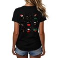 thumbnail image 6 of Frostluinai Christmas Cats Shirts for Women Crew Neck Short Sleeve Funny Xmas Party Tee Shirt Daily Walking Casual Tops S-3XL, 6 of 6