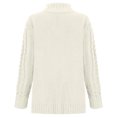 thumbnail image 3 of UVEASISHA Men's Mock Neck Sweaters Cable Knit Pullover Sweater Long Sleeve Twist Knitted Jumper Top Fall Winter Casual Stand Collar Tops Clearance Sales White M, 3 of 6
