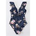 thumbnail image 4 of Stylish V Neck Ruffled One Piece Swimsuit Women's Monokini, 4 of 4