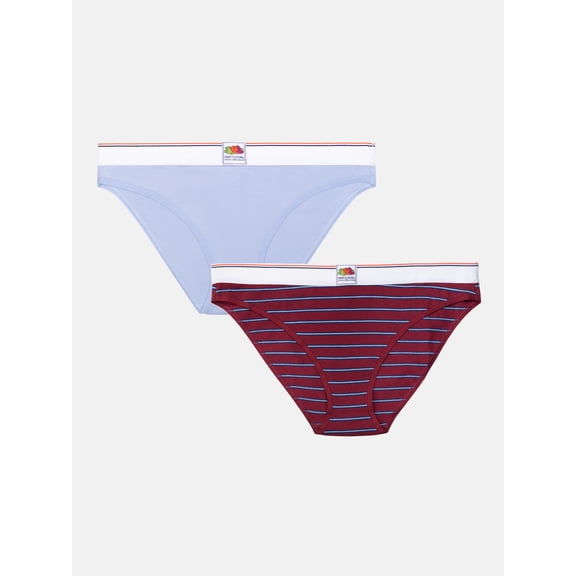 Fresh by Fruit of the Loom 2-Pack Cotton Bikini, Sizes XS to XXL