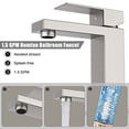 thumbnail image 2 of Homfan Matte Black Bathroom Sink Faucet for 1 or 3 Hole with Pop Up Drain Stopper & Water Supply Hoses NoModern Single Handle Bathroom Faucet (Deck Plate Included), 2 of 9