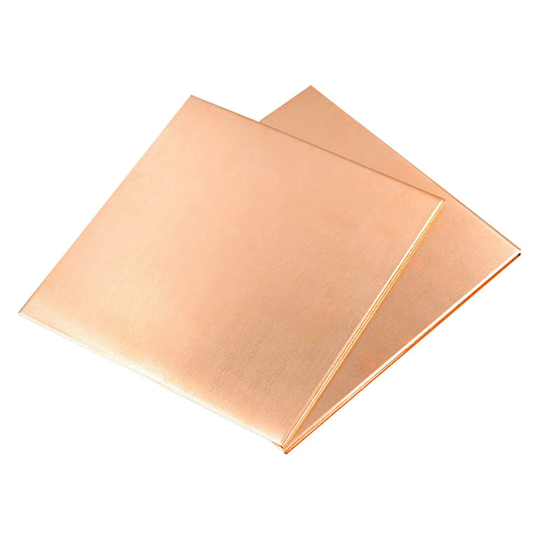 Chudeng 2 Pcs 99.9%+ Pure Copper Sheet, 6 x 6, 24 Gauge(0.51mm) Thickness, No Scratches, Film Attached Copper Plates