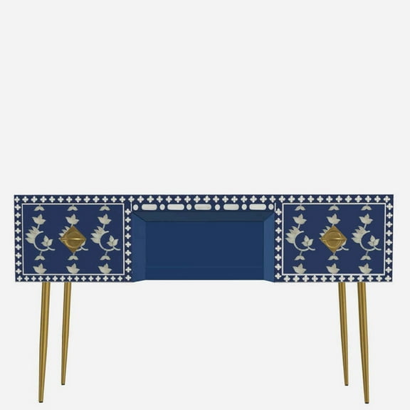 Stylish Modern Console Table – Multicolor Bone Inlay Handmade for Entryway or Hall