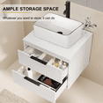 thumbnail image 5 of 24" Wall Mount Single Bathroom Vanity with Vessel Sink, Floating Cabinet Manufactured Wood Top, Faucet, Drain, 5 of 8