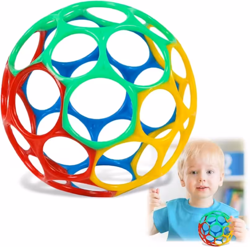 Pelota de agarre para bebés, anillo de dentición sin BPA, diseño Flexible y fácil de sujetar, juguete sensorial para bebés