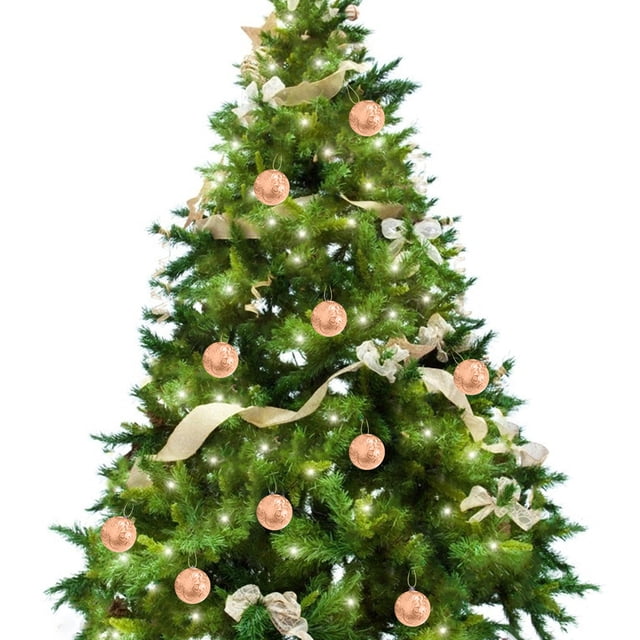 Fiudx Adornos Navideños, Bolas de Plástico Irresponsables, Decoración Ligera para El Árbol, Uso Familiar Seguro, Ambiente Festivo, Hogar, Comercio, Juego de 12 Piezas Incluido.