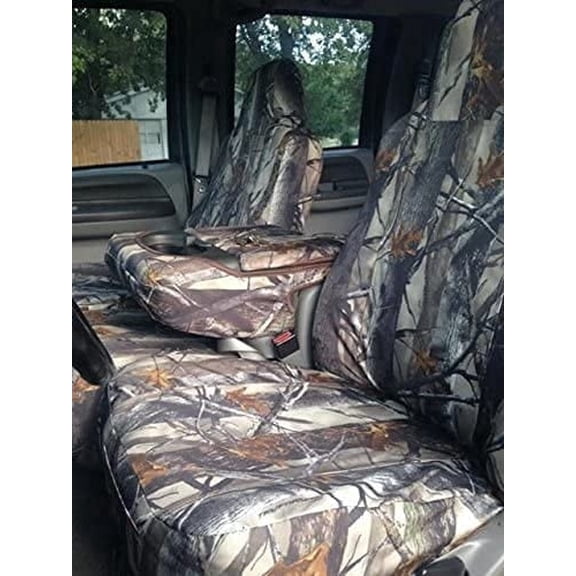2002-2010 Ford F250-F550 Super Duty Front 40/20/40 Split Bench Seat with Molded Headrests and Opening Center Console. Made In XD3 Camo Endura.