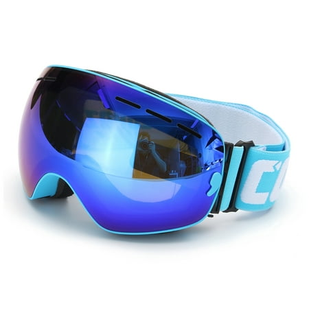 COPOZZ Spherical Dual-layer Lens Windproof Outdoor Ski Snowboard and Snowmobile Goggles UV400 Protection Anti-fog Skiing