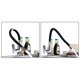 thumbnail image 3 of Grifo de cocina flexible con caño alto giratorio libre, mezclador flexible para fregadero, de acero inoxidable y negro, grifo para fregadero con agua fría y caliente, 3 of 5