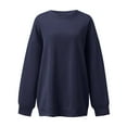 thumbnail image 2 of Vedolay Fall Tops Womens 2023 Long Sleeve Tunic Tops Crew Neck Soft Pullover With Side Zipper Shirt Clothes,Navy L, 2 of 3
