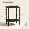 thumbnail image 3 of Maliowa 2-Tier Side Table, Small End Table for Living Room Bedroom with Storage Shelf, Vintage Accent Table Nightstand with Spindle Legs, Black, 3 of 11