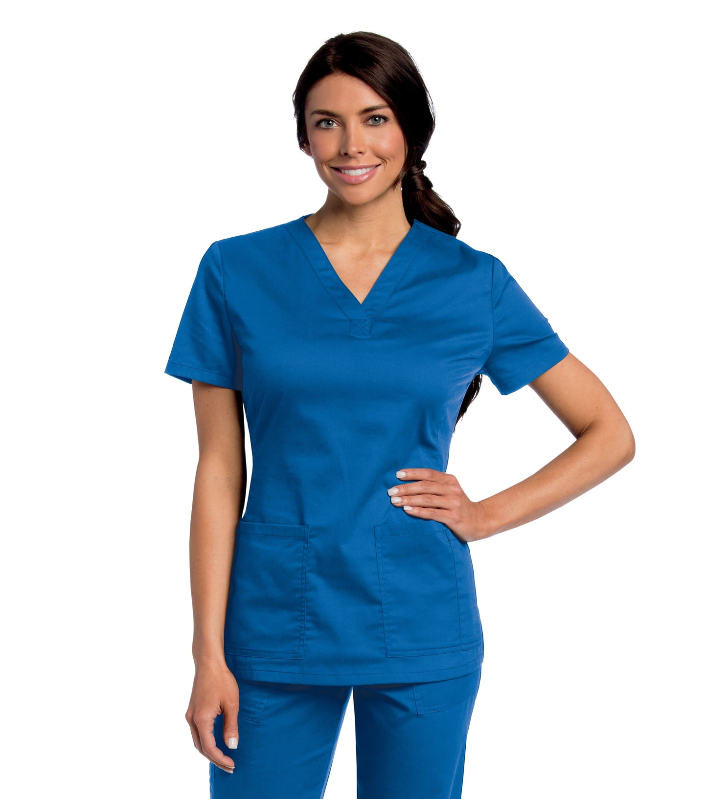 Landau All Day Stretch, 2 Pocket Scrub Top for Women VNeck, Modern