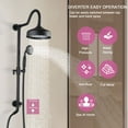 thumbnail image 3 of PROOX Wall Mount Bathroom Rainfall Shower Fixtures Faucet with 8 inch Shower Head Handheld, 3 of 7
