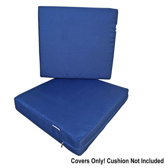 6 Pack Navy Water-resistant Covers 24"x22"x4" for Outdoor Patio Seat Cushions