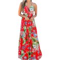 thumbnail image 2 of Lilgiuy Women Sleeveless Bohemian V-Neck Sling Printing Floral Beach Long Dresses, 2 of 6