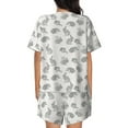 thumbnail image 3 of Bixox Women's Hand Drawn Squirrel Printed Pajama Set 2 Piece Lounge Set Top and Shorts Soft Pajamas, Shorts with Pockets, 3 of 7