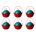 thumbnail image 1 of 6uds. Cubo de dulces navideños con asa, cubos de golosinas, decoración navideña (bola verde muñeco de nieve), 1 of 2