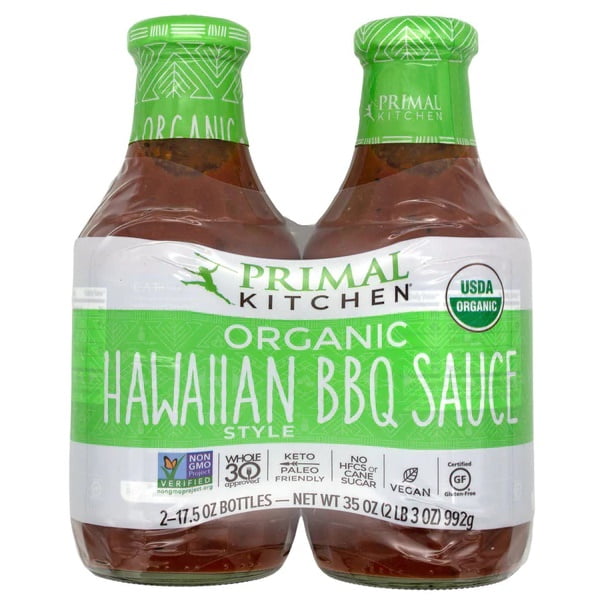 Primal Kitchen Organic Hawaiian BBQ Sauce, Keto Friendly 17.5 oz 2Pack