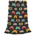 thumbnail image 2 of Honeii Retro Video Game Print Fleece Blanket - Throw Blanket for Bed, Sofa, Couch, Camping, and Travel , Microplush Ultra Soft Warm Blanket-40"x30", 2 of 7