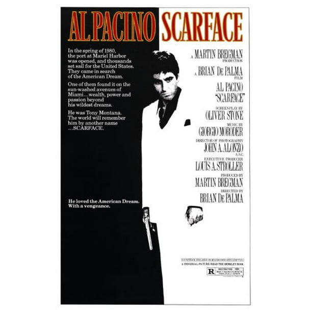 27inx40in Scarface Movie Poster Giclee Print Reprint 27inx40in Entertainment Theme Room Art Poster 27x40 Walmart Com Walmart Com