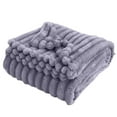 thumbnail image 4 of Gytml Ultra Soft Cozy Fur Throw Blanket, Fuzzy Plush Thick Bubble Blanket, Fluffy Blanket For Couch, Sofa, Bedroom, And Living Room Purple-A, 4 of 4