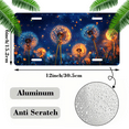 thumbnail image 2 of 1 Pcs 2D Flat License Plate Covers & Frames, Glowing Dandelions in Night For Decorative Front, Waterproof For Decoration Aluminum License Plate Covers & Frames Cover For Men Women, 12" X 6", 2 of 7